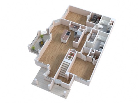 Floor plan for 2 beds, 2 baths, 1115 sqft
